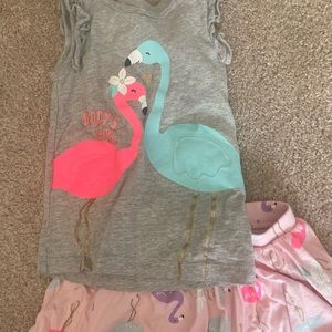 Carter’s Daddy’s girl two piece outfit! Flamingo!! Skort & short sleeve top!
